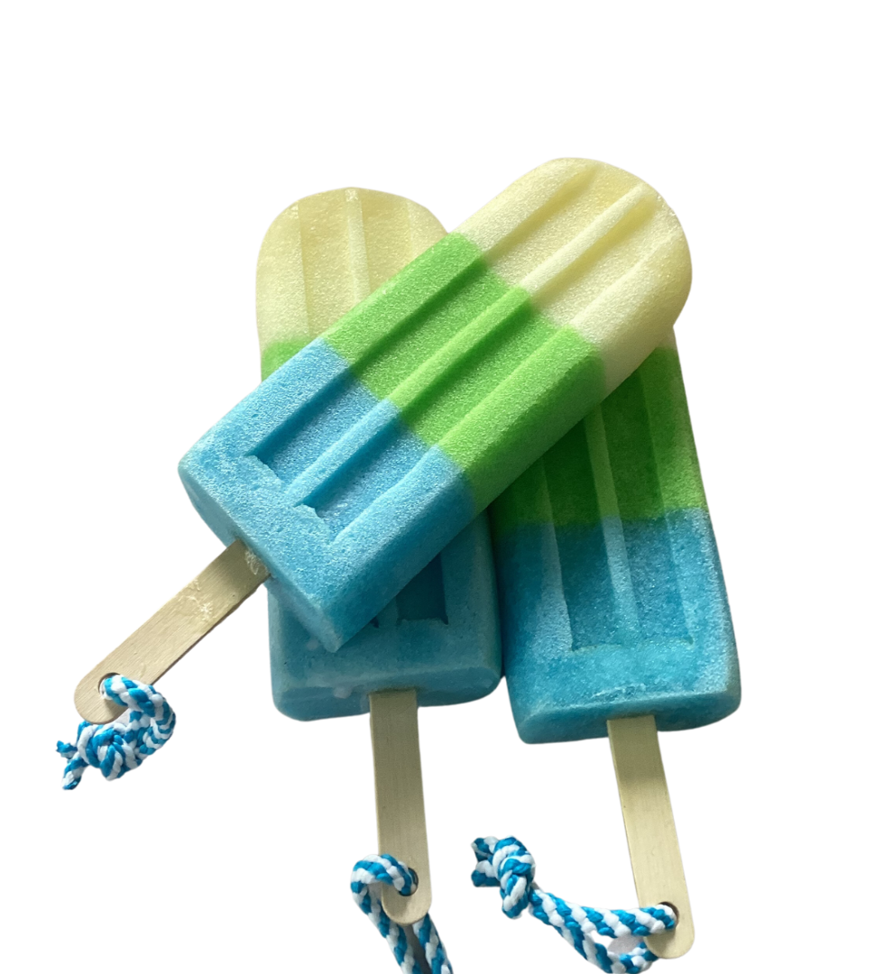 Soap Sponge on a Rope in a Jumbo Lollipop Shaped Sponge Fragranced with Thai Lime and Mango, Lollipop Soap on a Rope-0