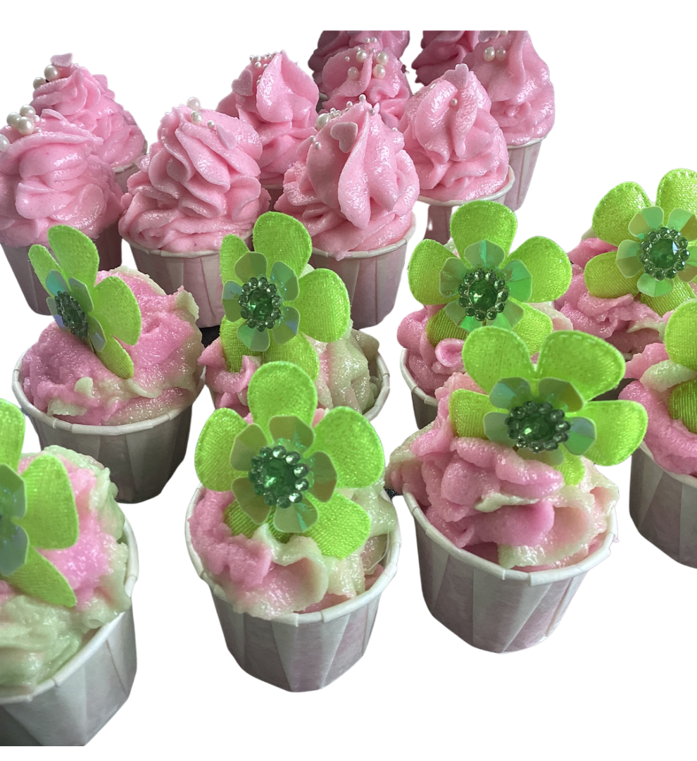 Luxury Handmade Shea and Cocoa Butter Bath Creamer in Pear Drops Fragrance - Mini Cupcake Creamer-0