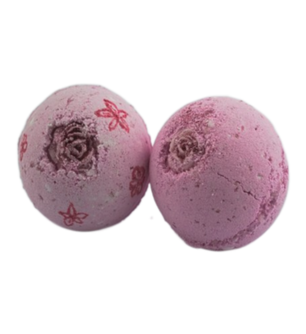 Rhubarby Tuesday Jumbo Bath Bomb Hand Painted with Rhubarb and Custard Scent-0
