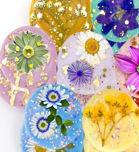 Eco-Soy Artisan Floral Soy Wax Melts in Essential Oils with Dried Botanicals and Crystals-0