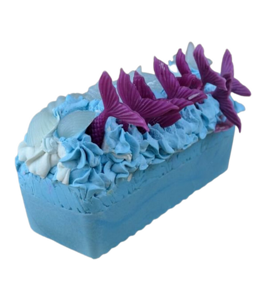 Luxury Cotton Flower Mermaid Soap Slice - Vegan - SLS Free - Cold Process Soap-0