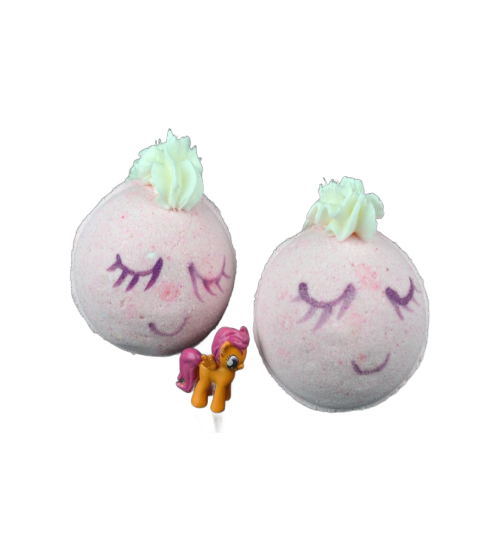 Cherry Blossom Jumbo Bath Bomb with My Little Pony Toy with Shea Butter Mane-0