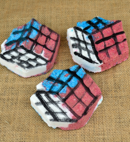 Vintage Rubix Cube Bath Bomb with Shea Butter and Olive Oil in Pink Lemonade Scent-0