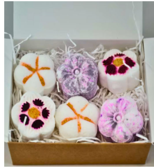 Mini Pamper Gift Shower Bomb Gift Box with 6 Shower Bombs- Vegan - Plastic Free Gift - SLS Free-0