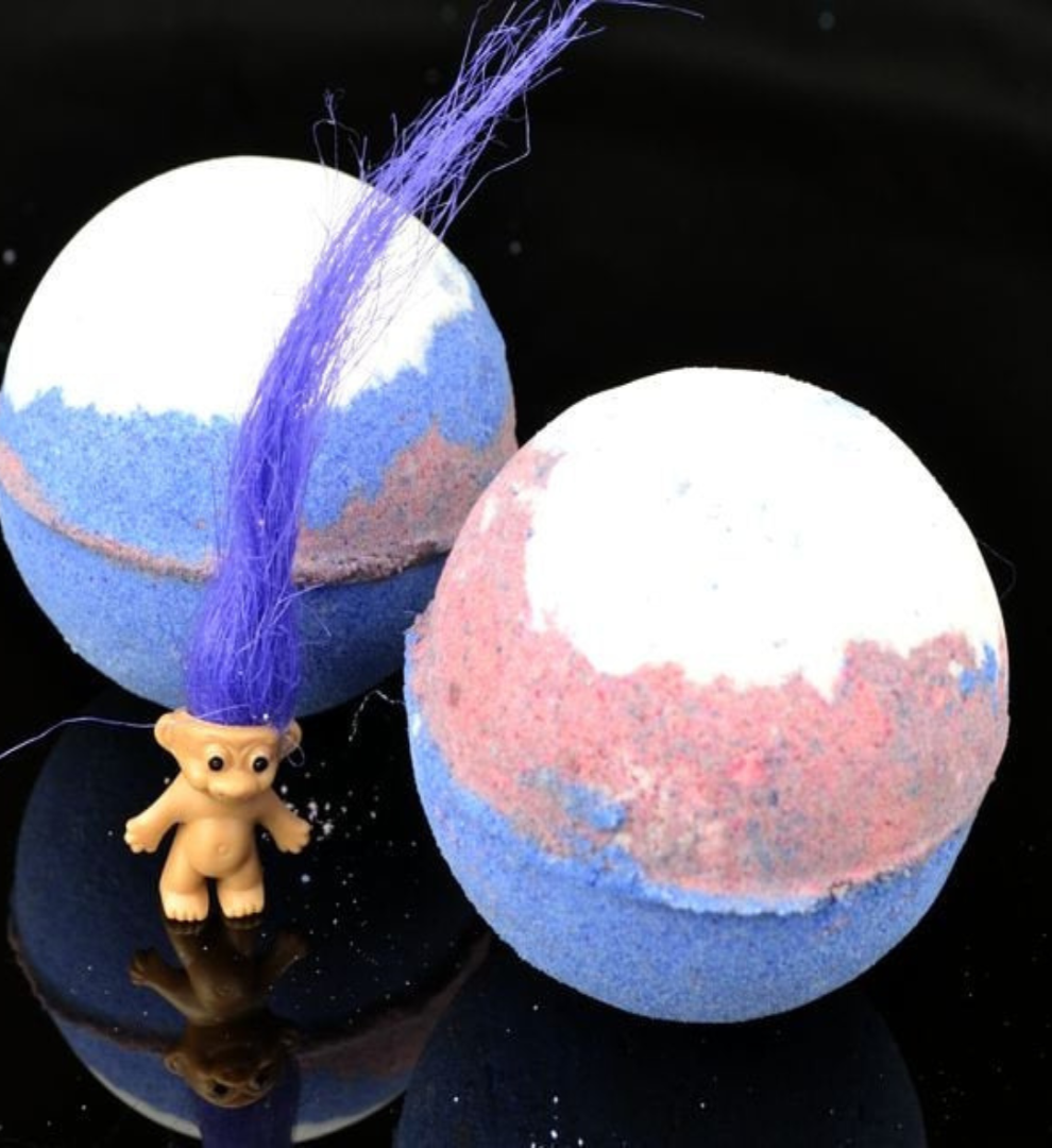 Troll Patrol Bath Bomb with Troll Toy in the Centre in Pink Lemonade-0